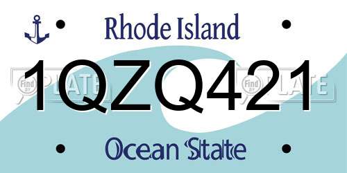 1QZQ421 Rhode Island License Plate