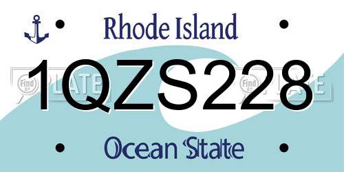 1QZS228 Rhode Island License Plate