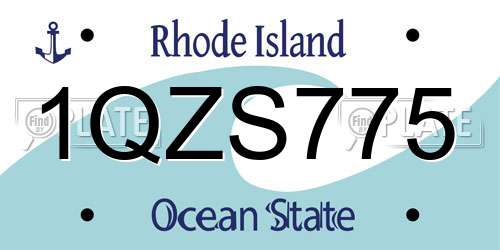 1QZS775 Rhode Island License Plate