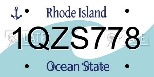 1QZS778 Rhode Island License Plate