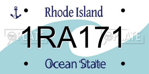 1RA171 Rhode Island License Plate