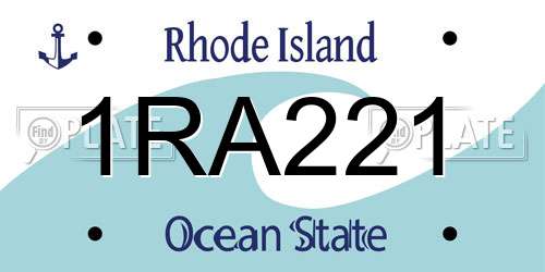 1RA221 Rhode Island License Plate