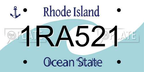 1RA521 Rhode Island License Plate