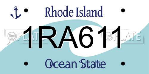 1RA611 Rhode Island License Plate
