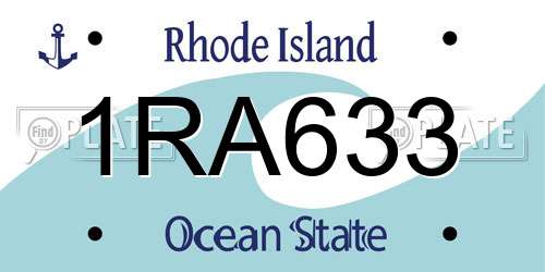 1RA633 Rhode Island License Plate