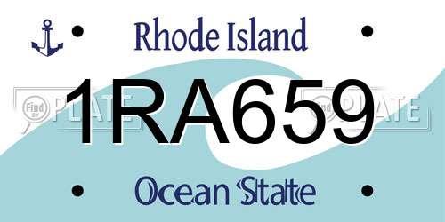 1RA659 Rhode Island License Plate