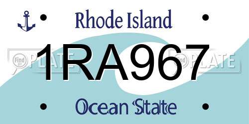 1RA967 Rhode Island License Plate