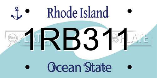 1RB311 Rhode Island License Plate