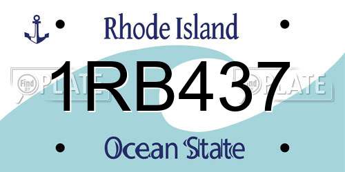 1RB437 Rhode Island License Plate