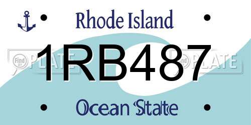 1RB487 Rhode Island License Plate