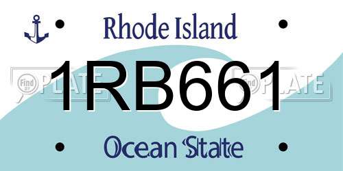 1RB661 Rhode Island License Plate