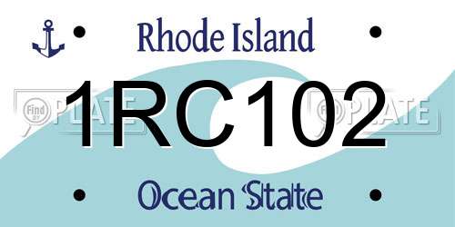 1RC102 Rhode Island License Plate