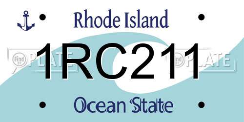 1RC211 Rhode Island License Plate