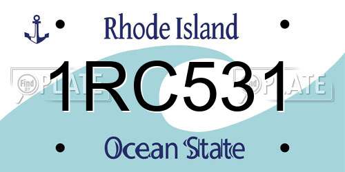 1RC531 Rhode Island License Plate
