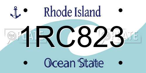 1RC823 Rhode Island License Plate