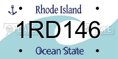 1RD146 Rhode Island License Plate