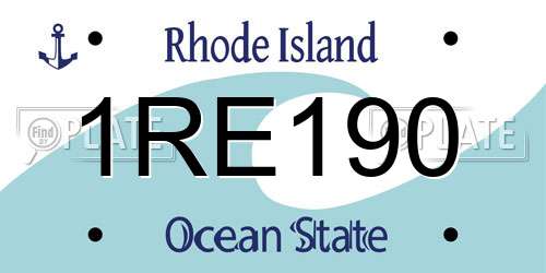 1RE190 Rhode Island License Plate