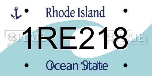 1RE218 Rhode Island License Plate