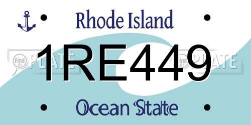 1RE449 Rhode Island License Plate
