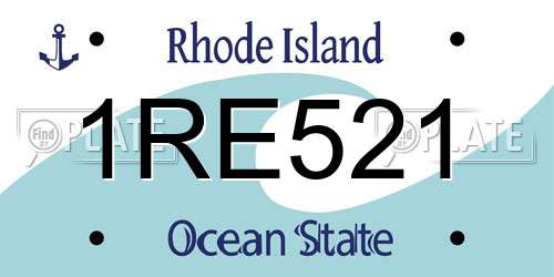 1RE521 Rhode Island License Plate