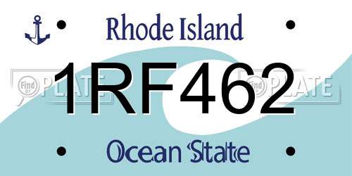 1RF462 Rhode Island License Plate