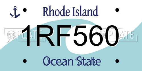1RF560 Rhode Island License Plate