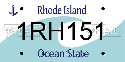 1RH151 Rhode Island License Plate