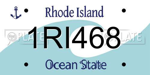 1RI468 Rhode Island License Plate