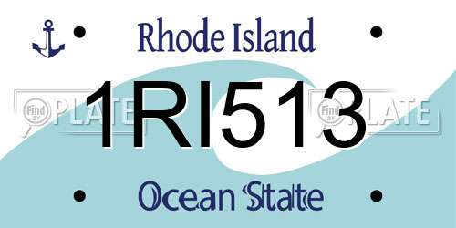 1RI513 Rhode Island License Plate