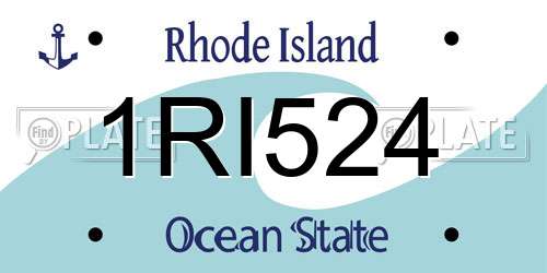 1RI524 Rhode Island License Plate