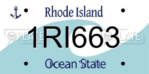 1RI663 Rhode Island License Plate