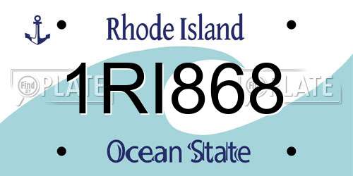 1RI868 Rhode Island License Plate