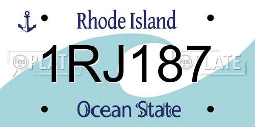 1RJ187 Rhode Island License Plate
