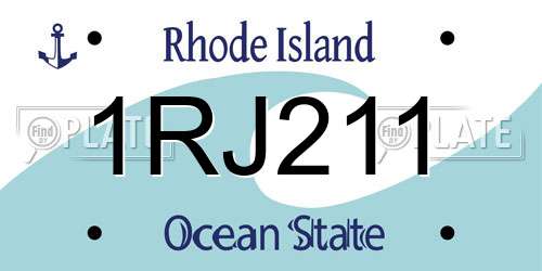 1RJ211 Rhode Island License Plate