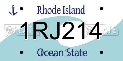 1RJ214 Rhode Island License Plate