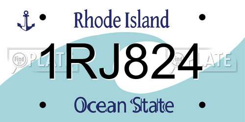 1RJ824 Rhode Island License Plate