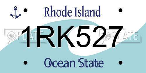 1RK527 Rhode Island License Plate
