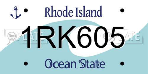 1RK605 Rhode Island License Plate