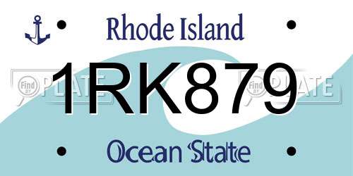 1RK879 Rhode Island License Plate