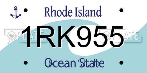 1RK955 Rhode Island License Plate