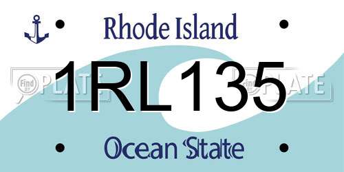1RL135 Rhode Island License Plate