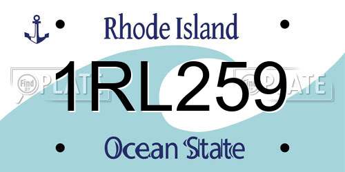 1RL259 Rhode Island License Plate