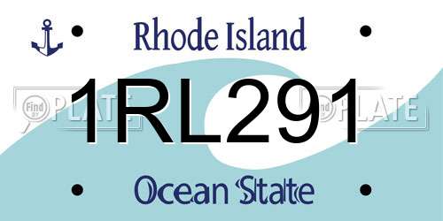 1RL291 Rhode Island License Plate
