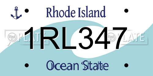 1RL347 Rhode Island License Plate