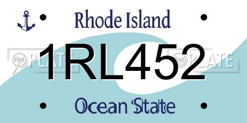 1RL452 Rhode Island License Plate