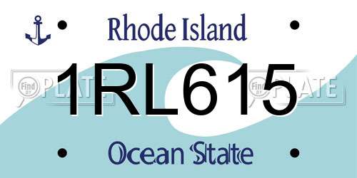 1RL615 Rhode Island License Plate
