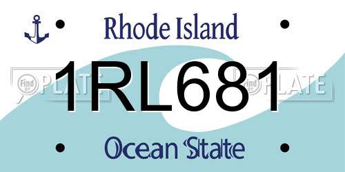 1RL681 Rhode Island License Plate