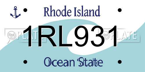 1RL931 Rhode Island License Plate