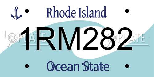 1RM282 Rhode Island License Plate