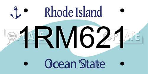 1RM621 Rhode Island License Plate